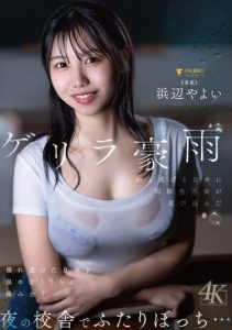 [FNS-253-SUBS] To escape a sudden torrential downpour, male and female classmates sneak into the school building at night and end up all alone together... while warming each other's soaked-through bodies they intertwine yayoi hamabe